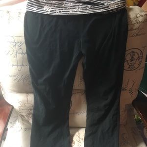 Black fold over yoga pants
